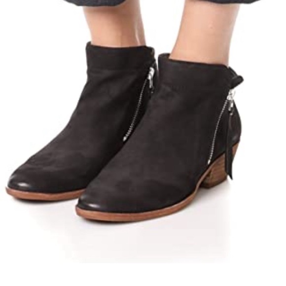 Sam Edelman PACKER Womens 8M Black Suede Leather DualSide Zips Ankle Boots Fall - Picture 7 of 13
